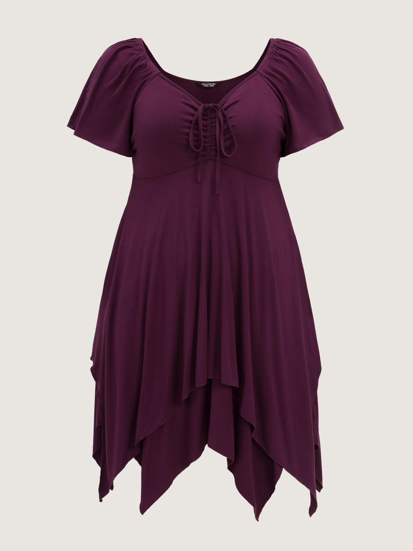 Stretchy Layered Drawstring Midi Dress
