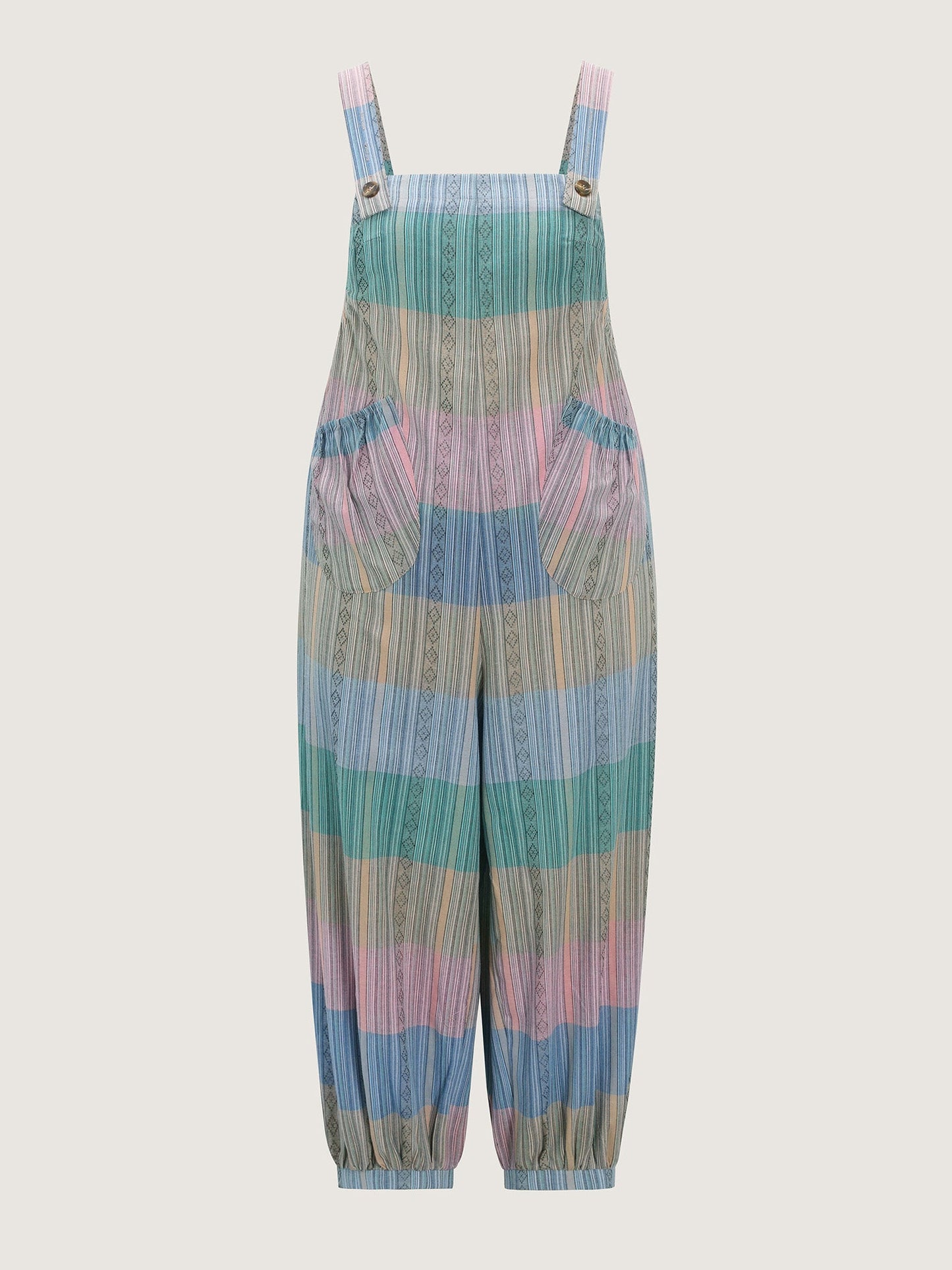 Adjustable Hem Colorblock Jumpsuit