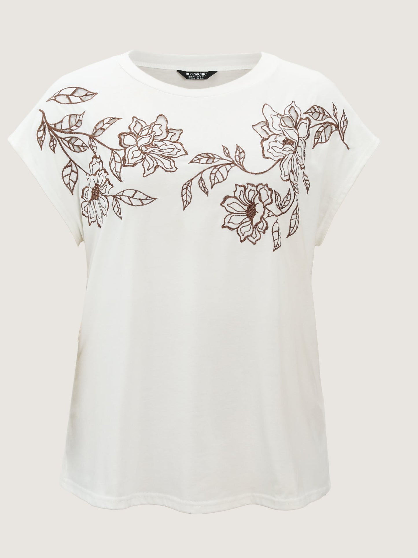 Floral Cut-Out Embroidery T-Shirt