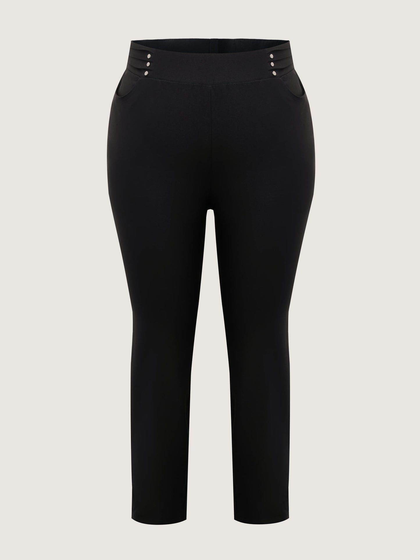 Rivets Wide Waistband Stretchy Pants