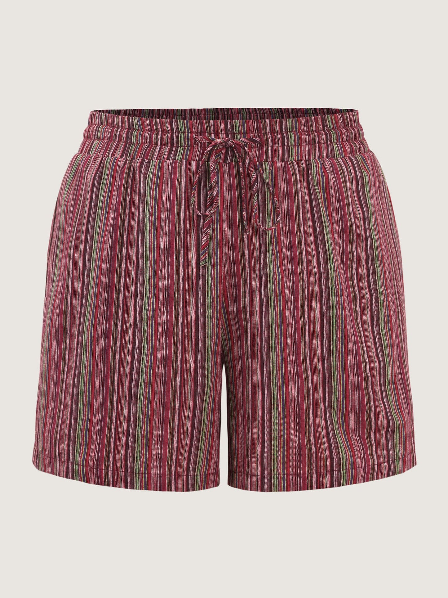 Colorful Floral Striped Pockets Shorts