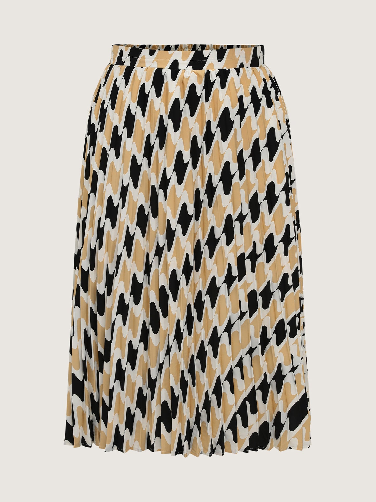 Abstract Print Pleated Maxi Dress