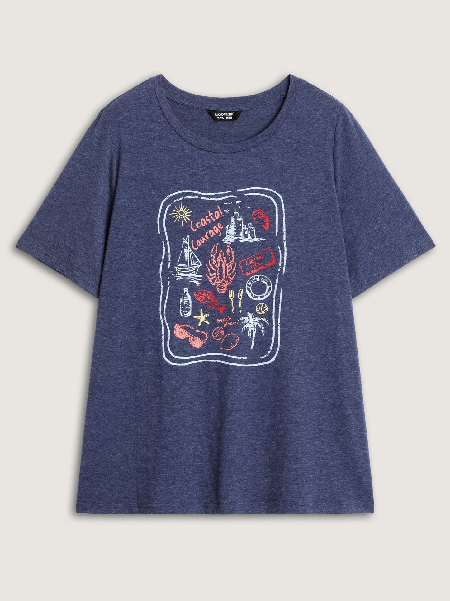 Supersoft Surf Vibes Round Neckline Plain T-Shirt