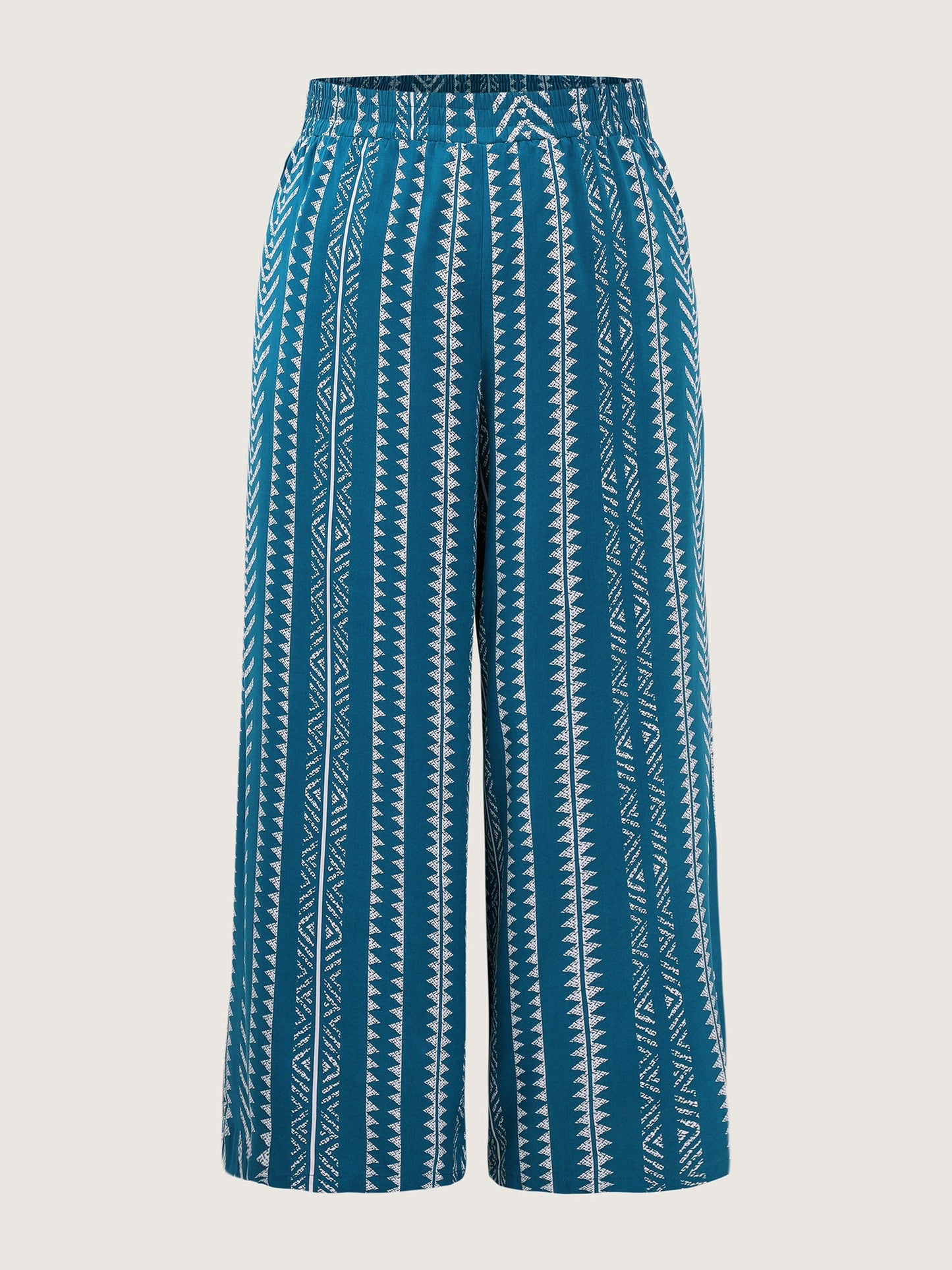 Striped Pockets Wide-Leg Pants