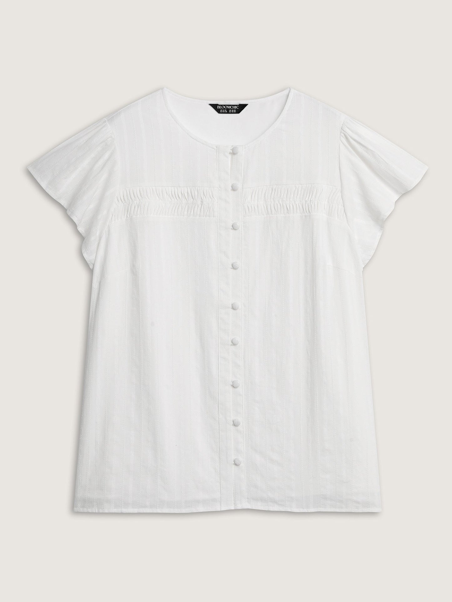 Pure Cotton Pleated Button-Down Shirt