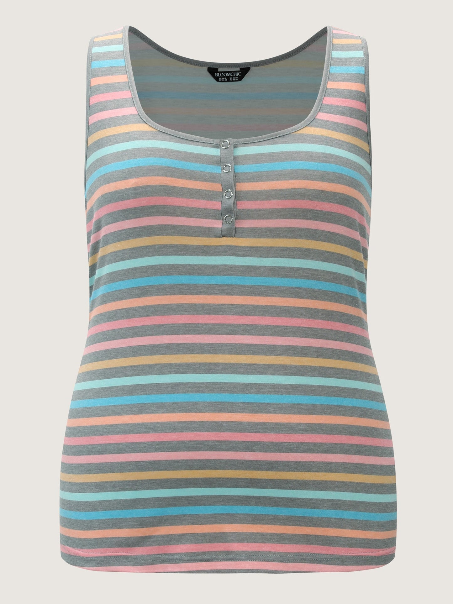 Supersoft Colorful Stripes Scoop Neck Tank Top