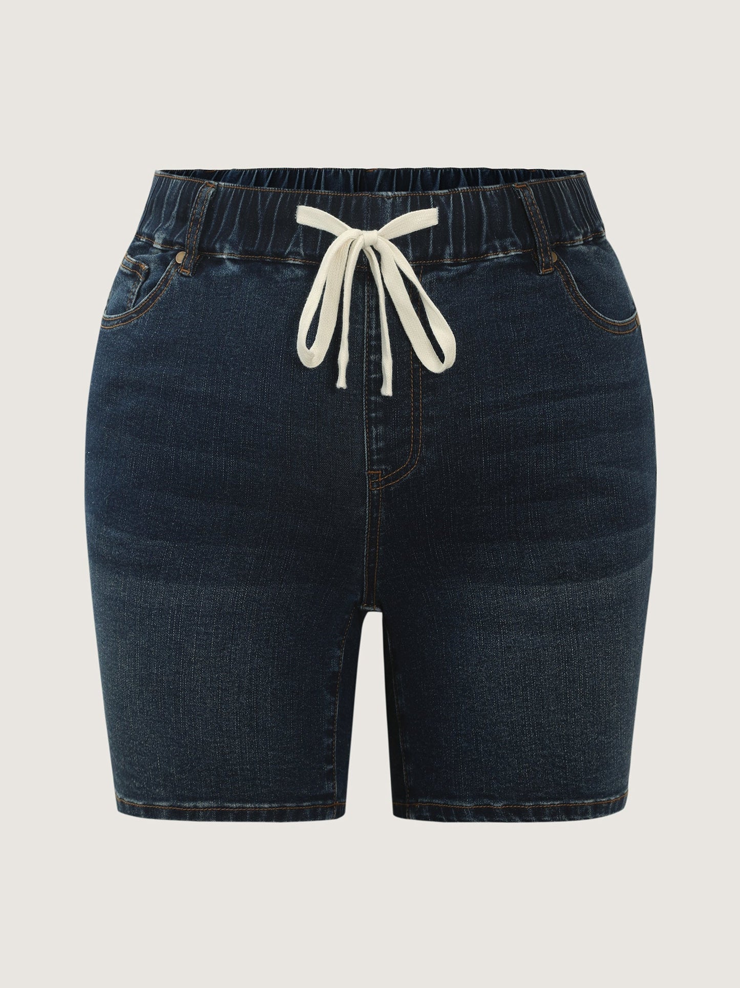 Easy Pull-On Stretchy Skinny-Fit Denim Shorts