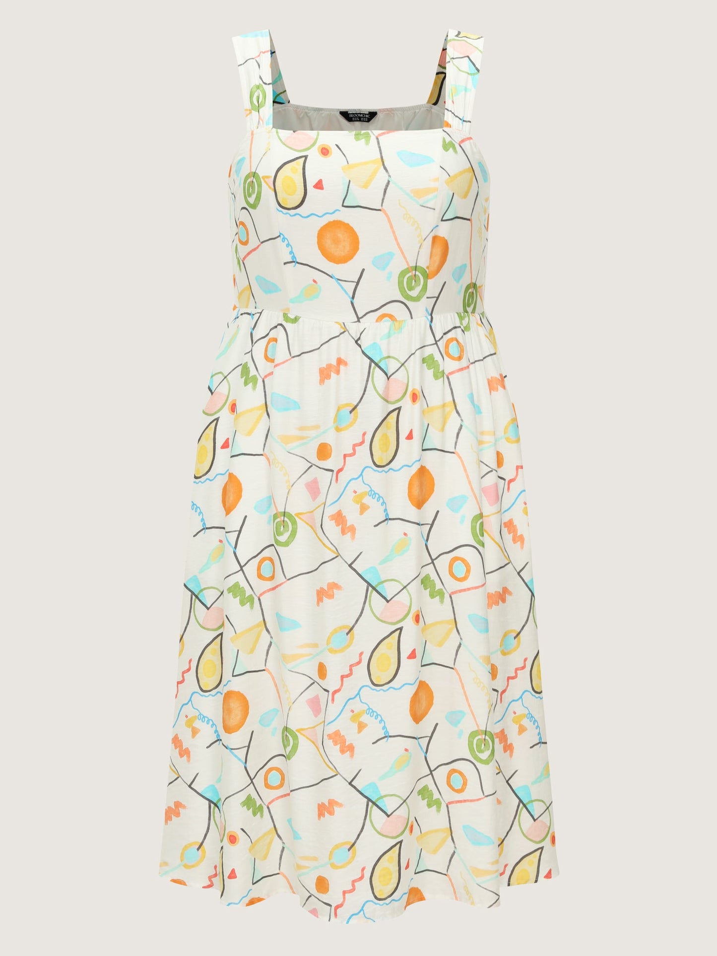 Supersoft Playful Abstract Print Midi Dress