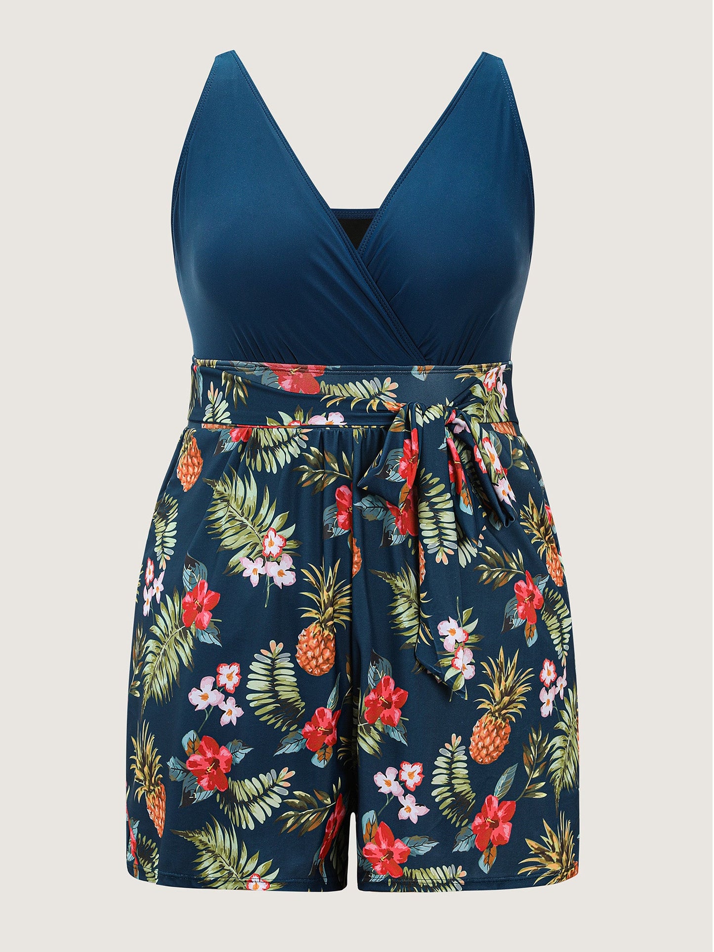 Tropical Floral Pockets One-Piece Swimsuit