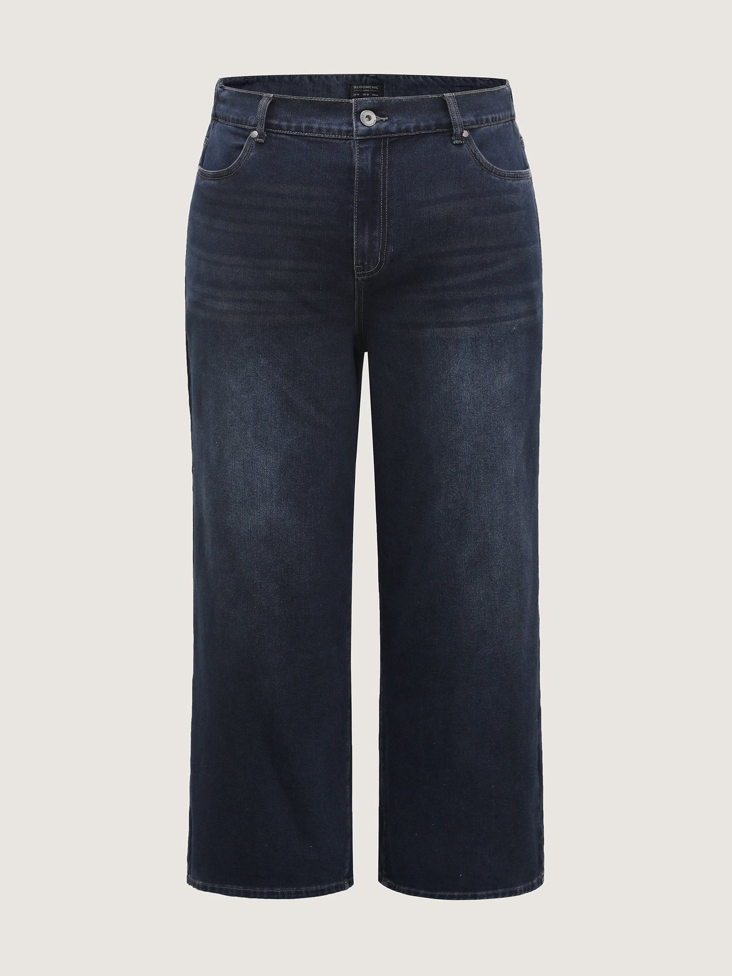 Pull-On Stretchy-Waist Wide-Leg Jeans