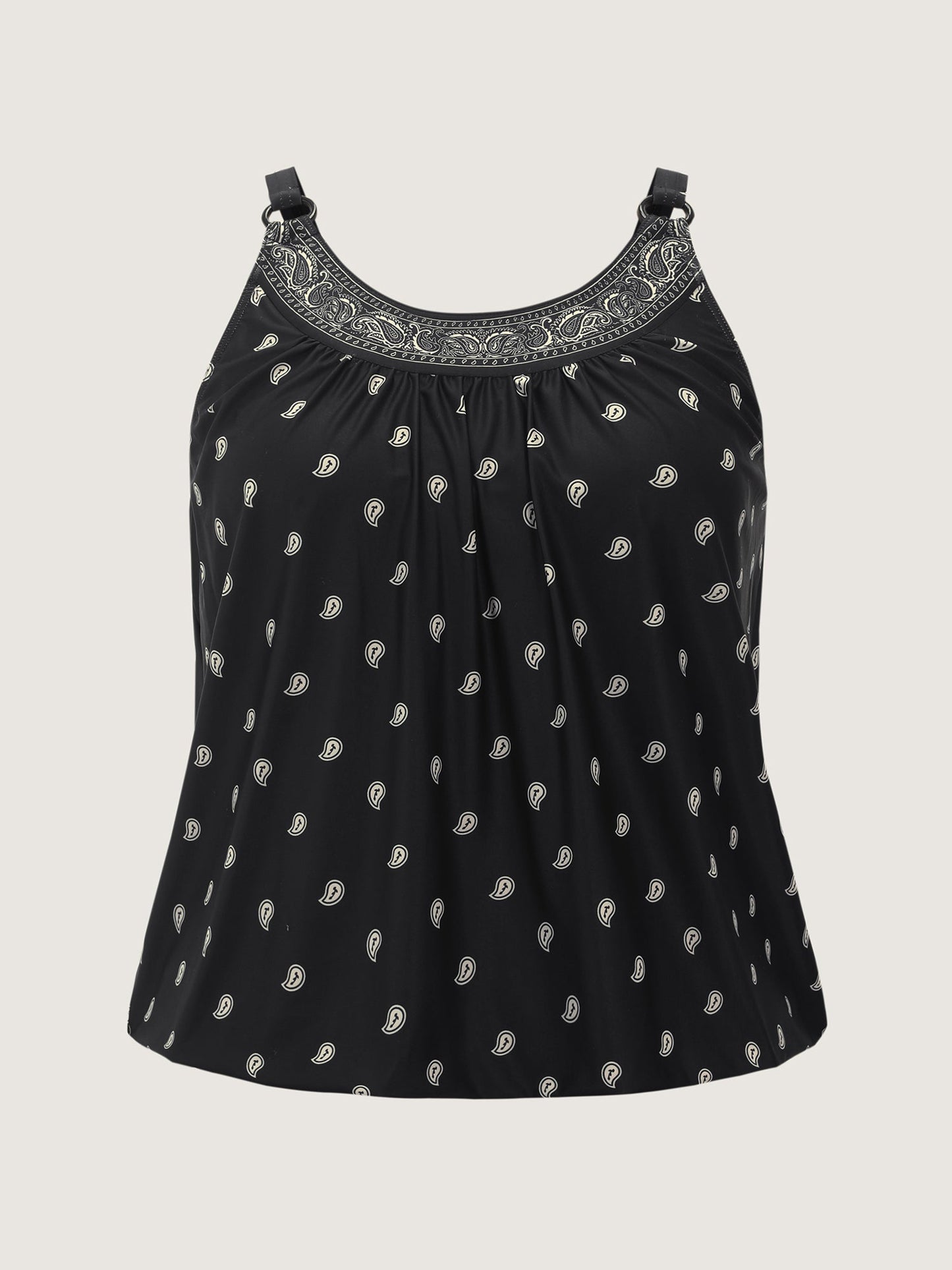 Paisley Print Adjustable Bust Support Swim Top