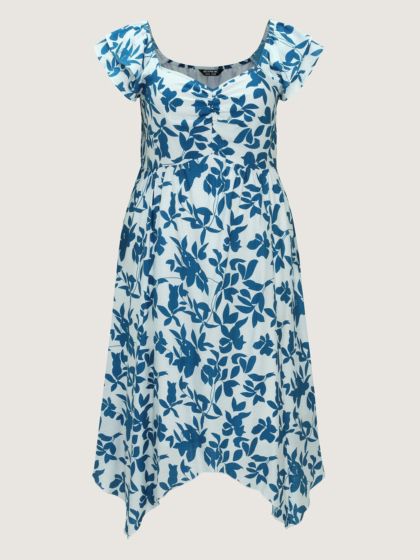 Floral Print Asymmetrical Hemline Maxi Dress