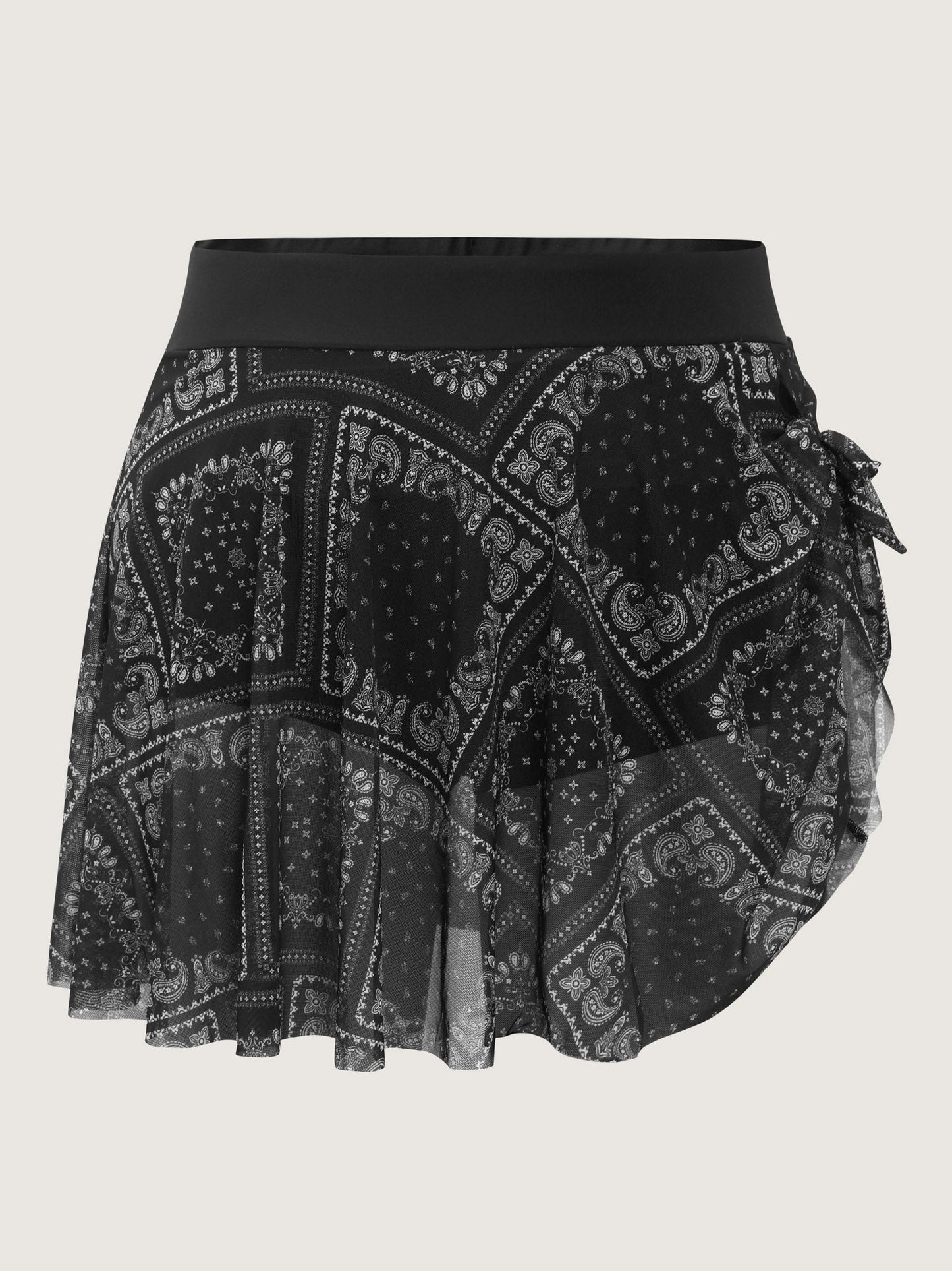 Boho Print Lace Trim Swim Bottoms