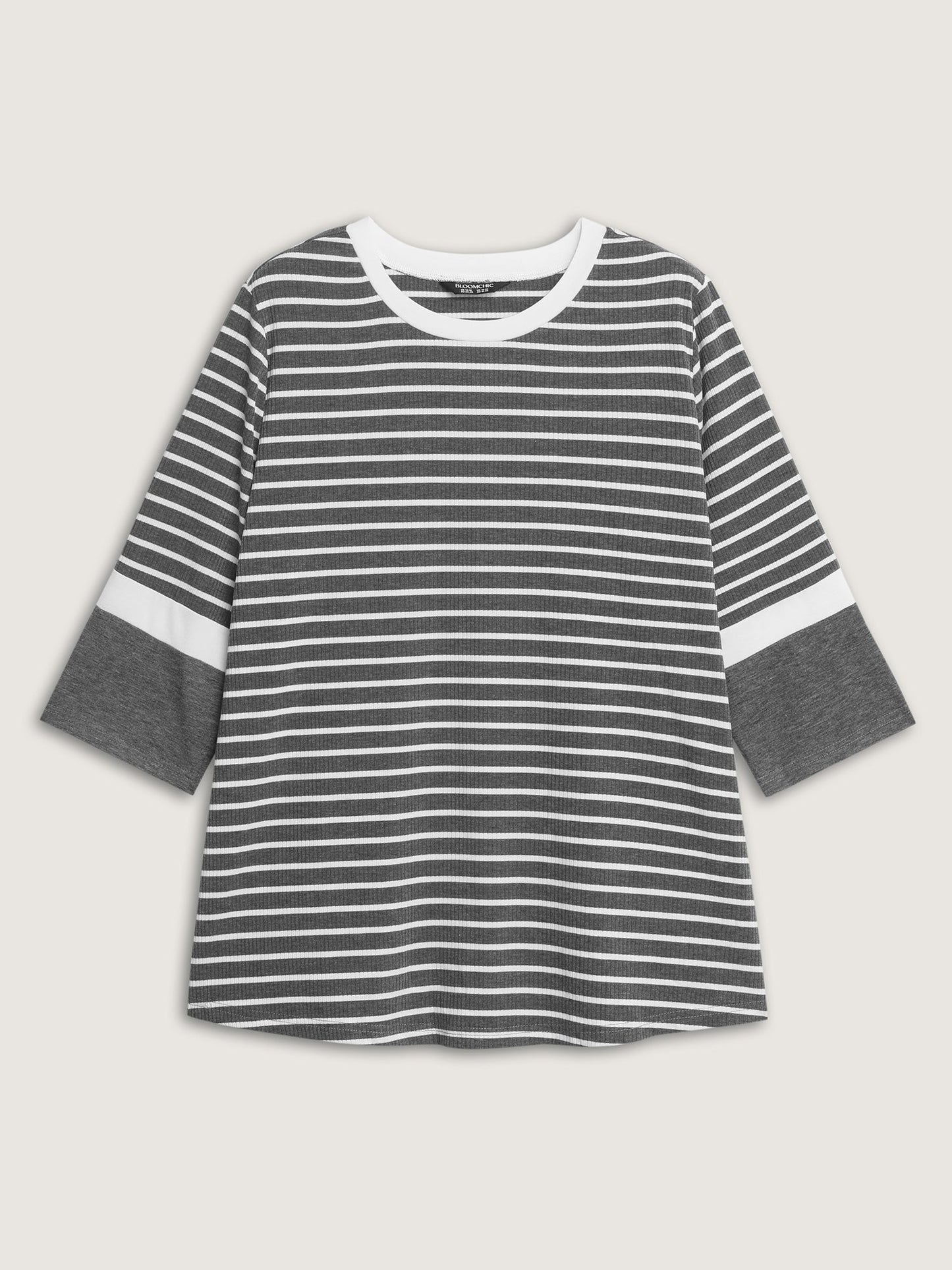 Monochrome Stripes Round Neck T-Shirt