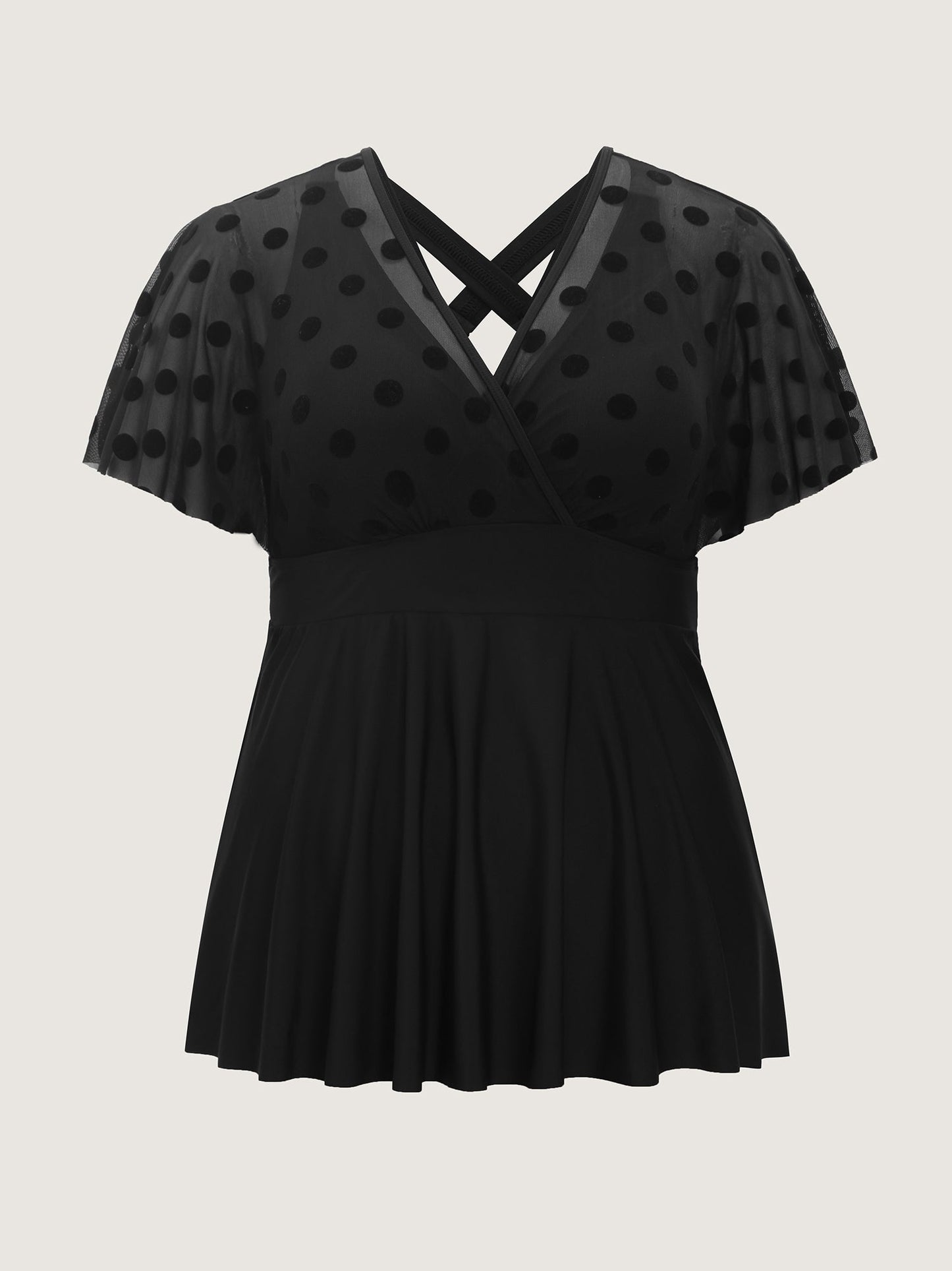 Polka Dots Sheer Swim Top