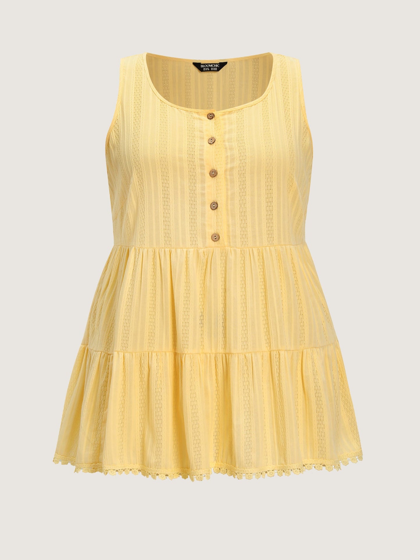 Pure Cotton Textured Tiered Tank Top