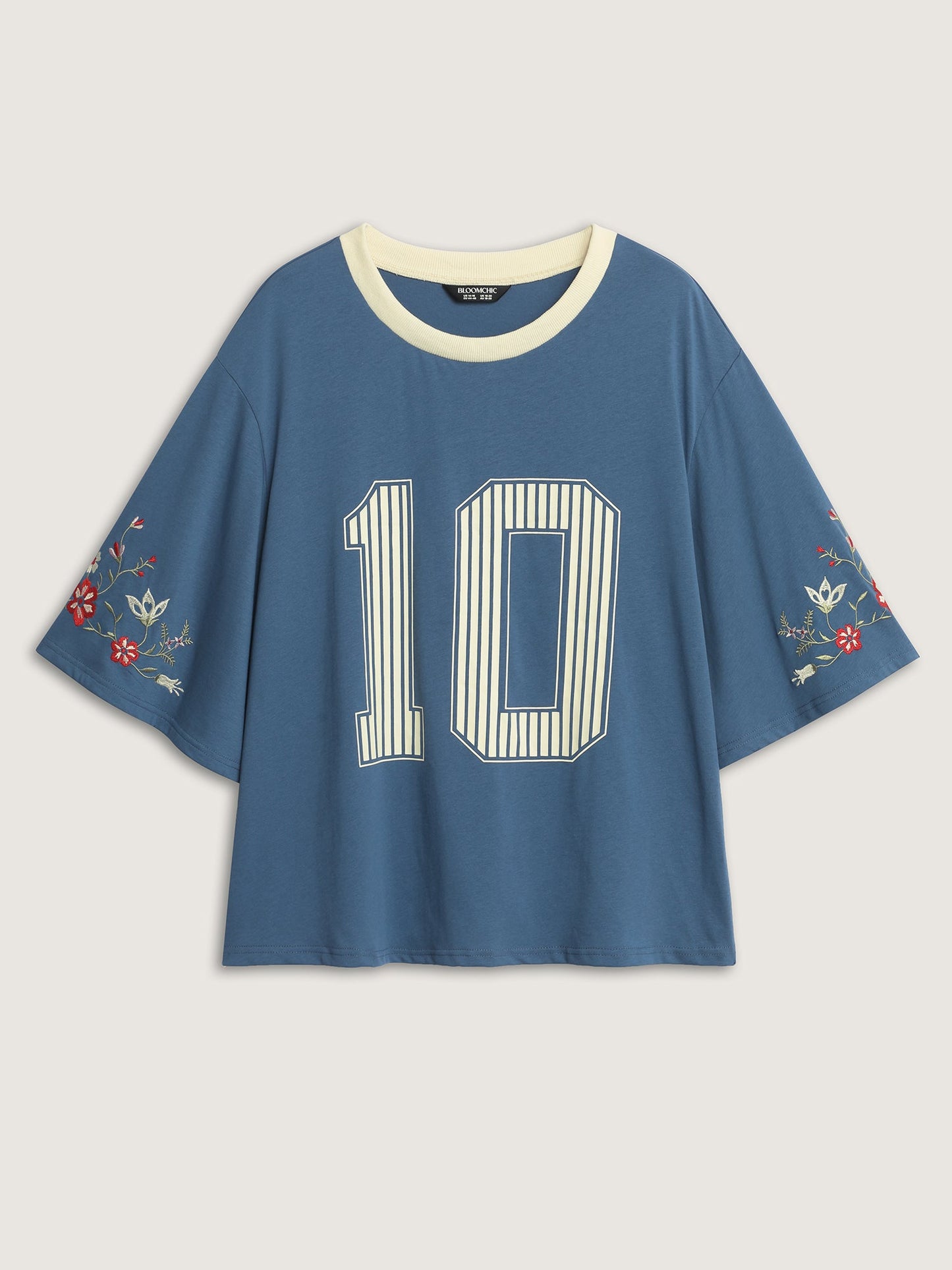 Cotton Football Pattern Colorful Drop-Shoulder T-Shirt