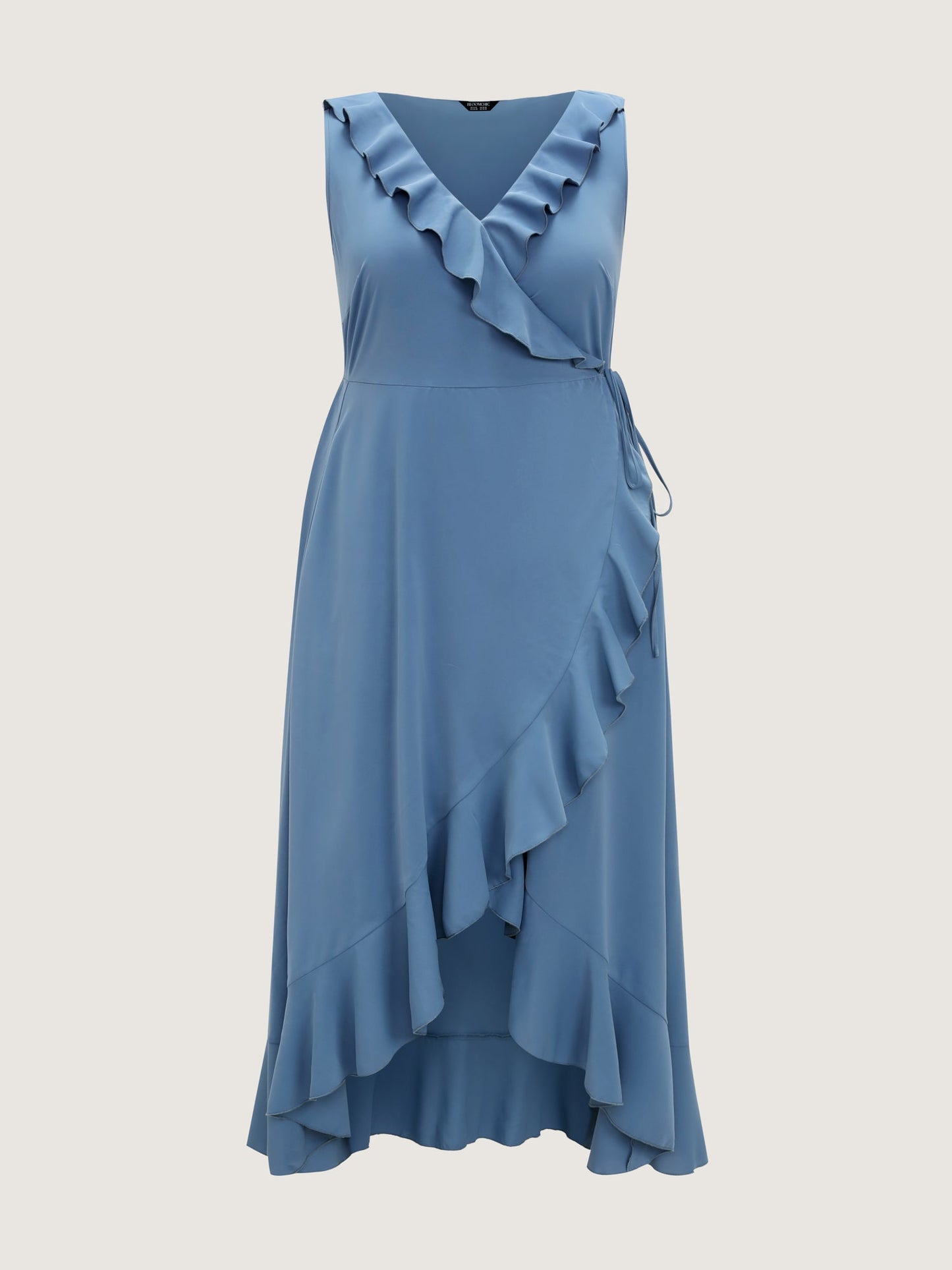 Ruffled Edge Layered Hem Midi Dress