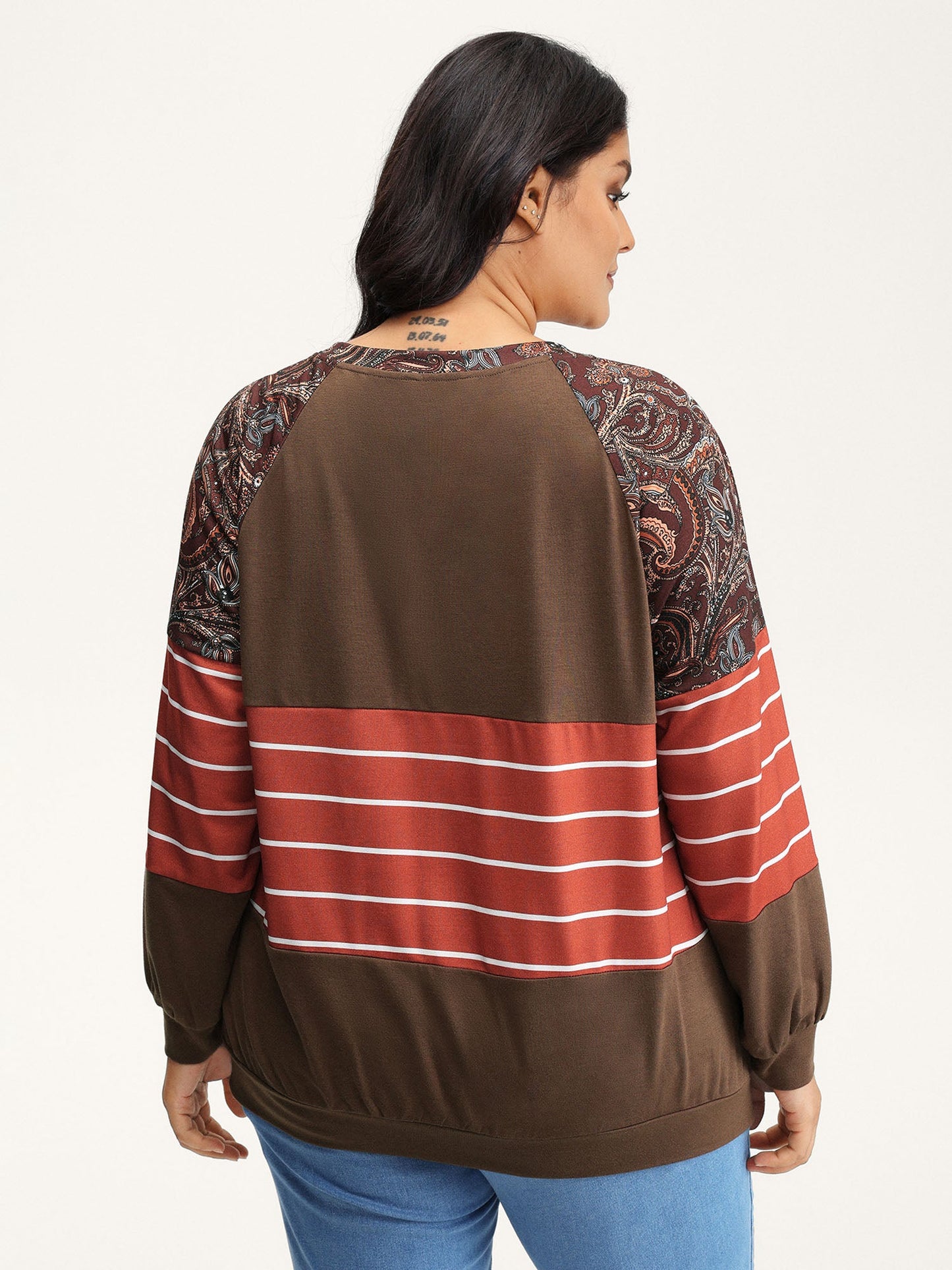 Supersoft Colorblock Paisley Print Sweatshirt
