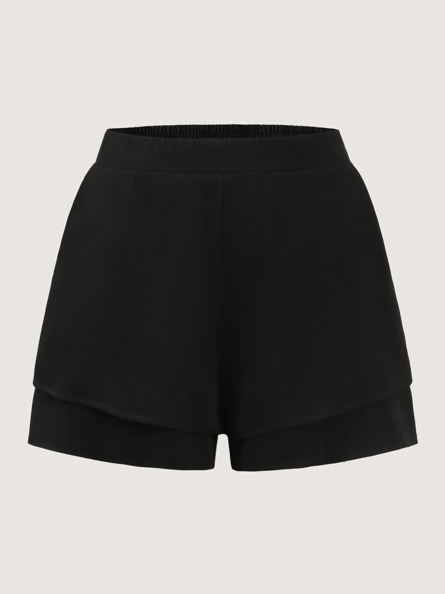Stretchy Layered Hem Shorts