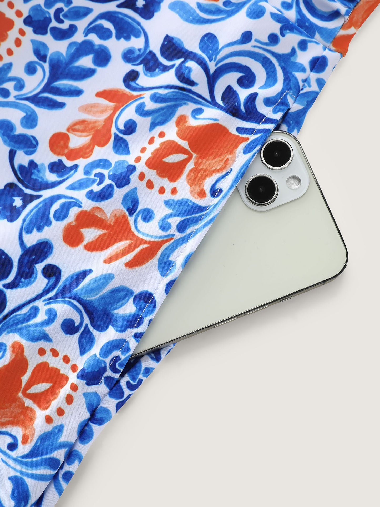 Breezy Print Pocket Surplice Swim Dress