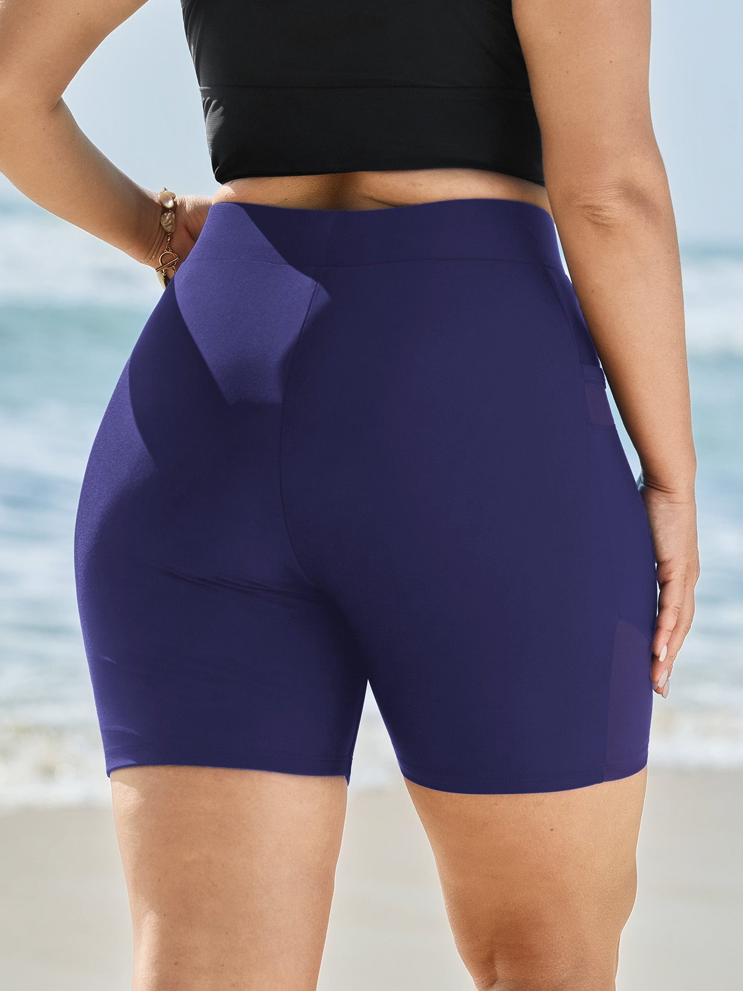 Pockets High-Waisted Swim Bottoms