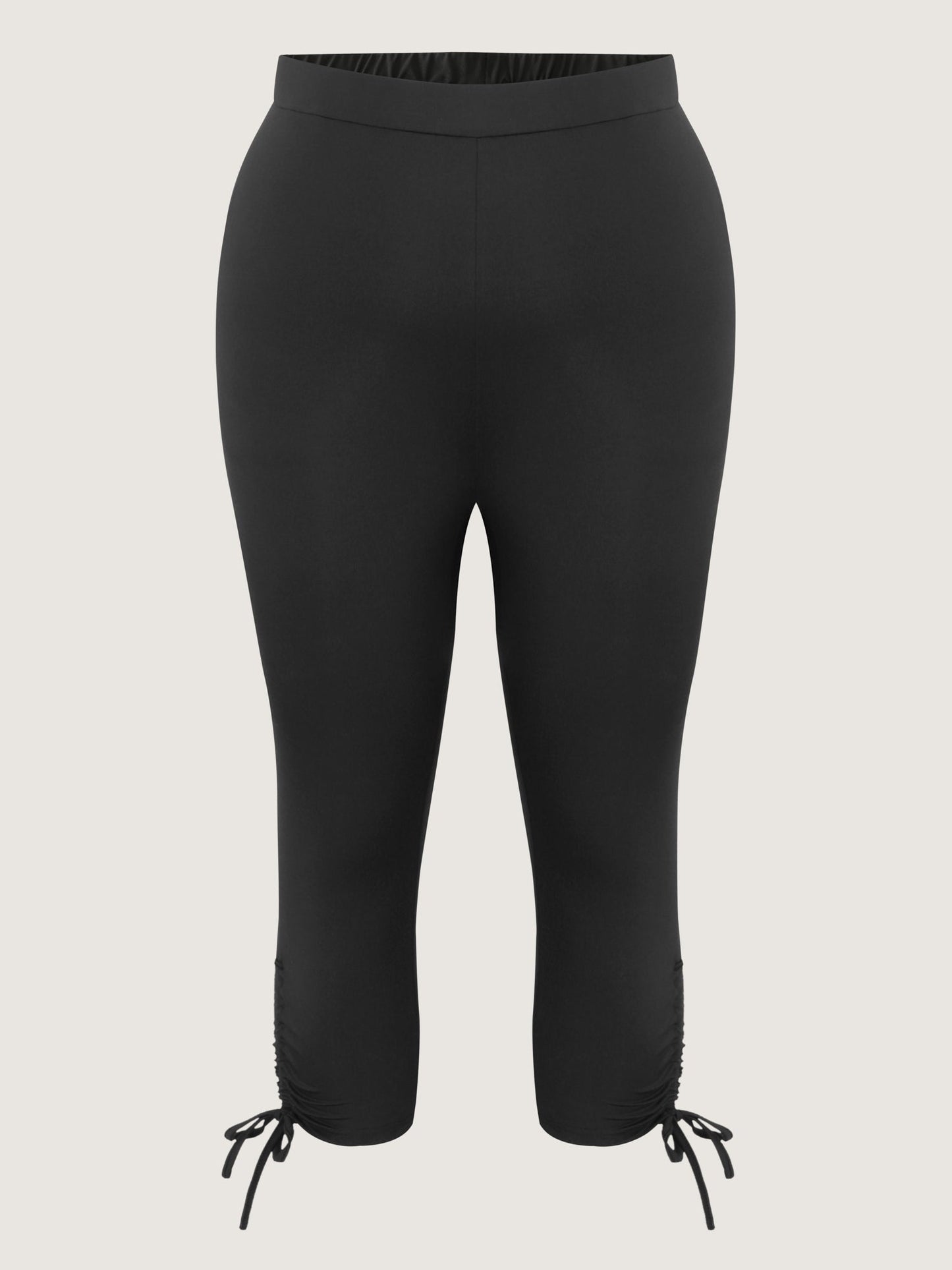 Stretchy Hem Ties Cropped Jogger Leggings