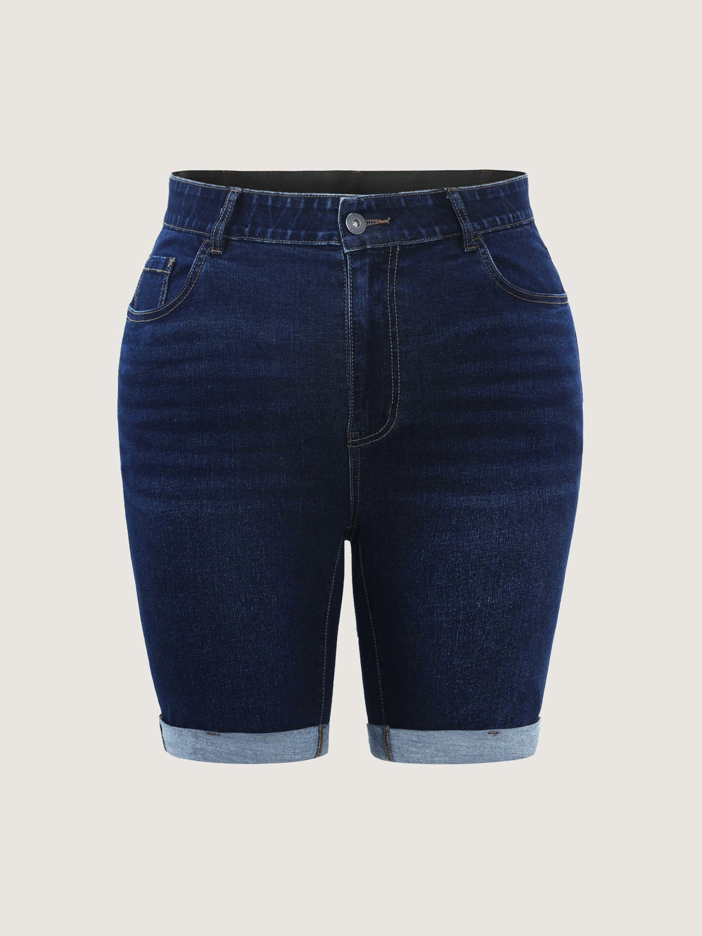 Stretchy Mid-Rise Skinny-Fit Denim Shorts