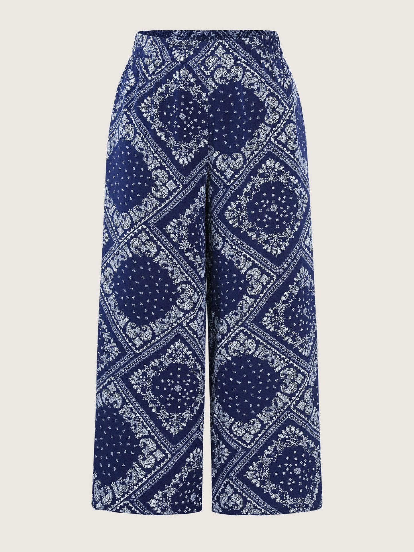 Geometric Print Wide-Leg Pants