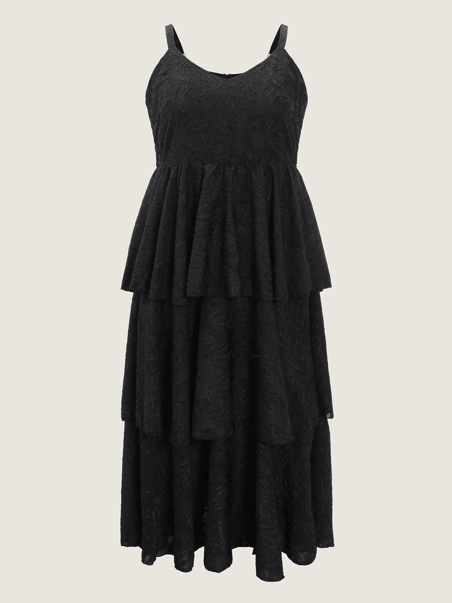 Sensational Jacquard Tiered Slit Maxi Dress