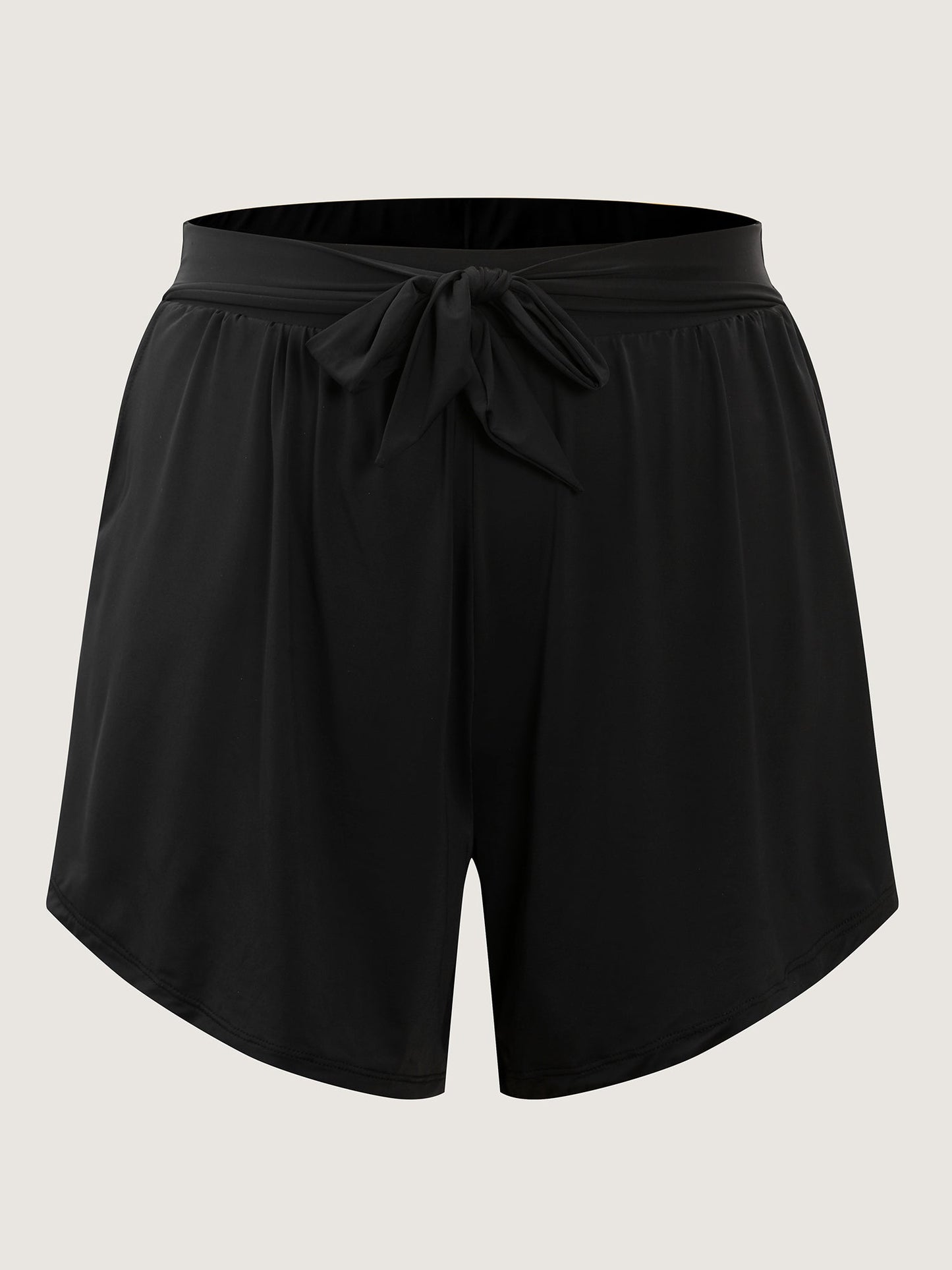 High-Waist Tie Pocket Swim Bottoms