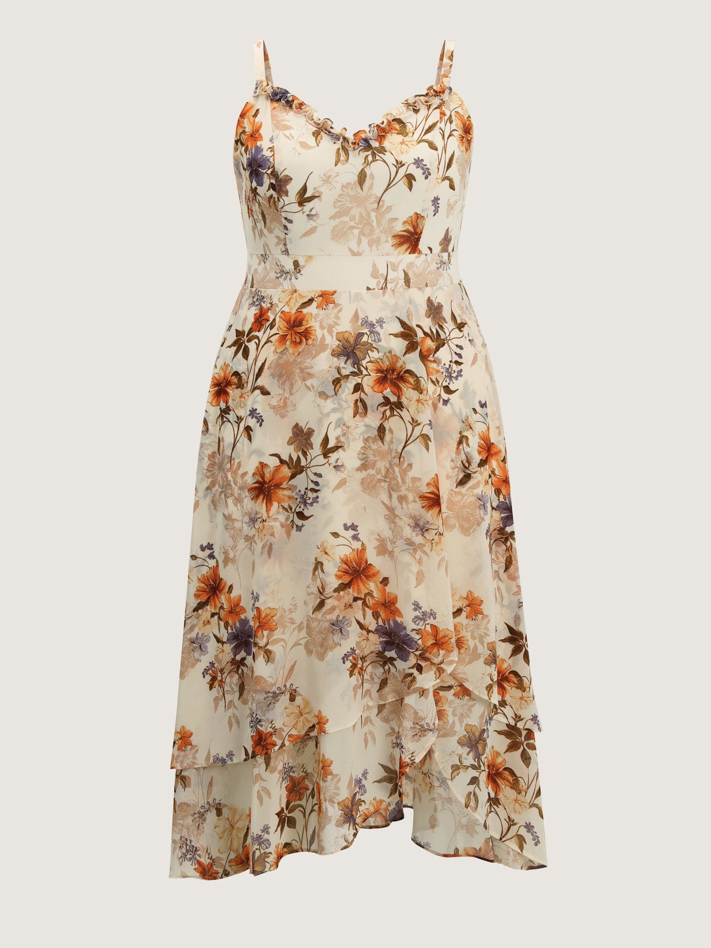 Floral Print Sweetheart Neckline Slit Maxi Dress