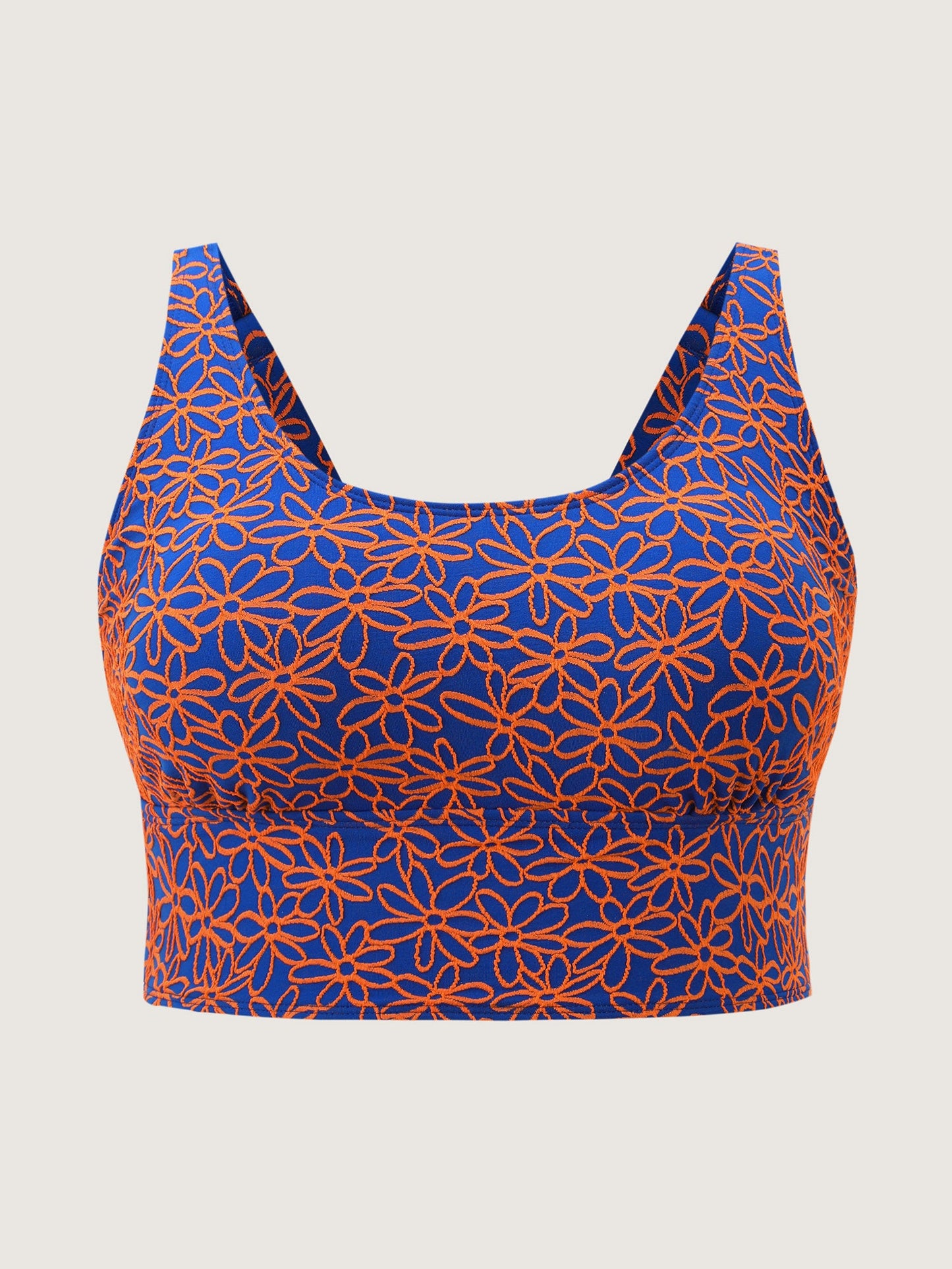 Colorful Floral Textured Swim Top