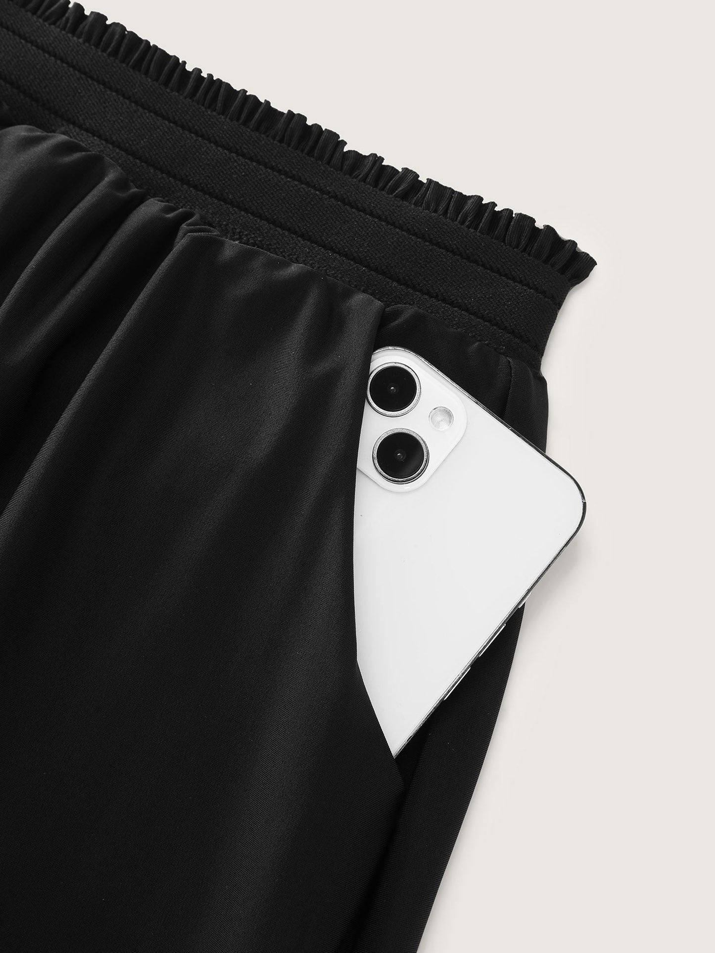 Cut-Out Side Pockets Swim Bottoms