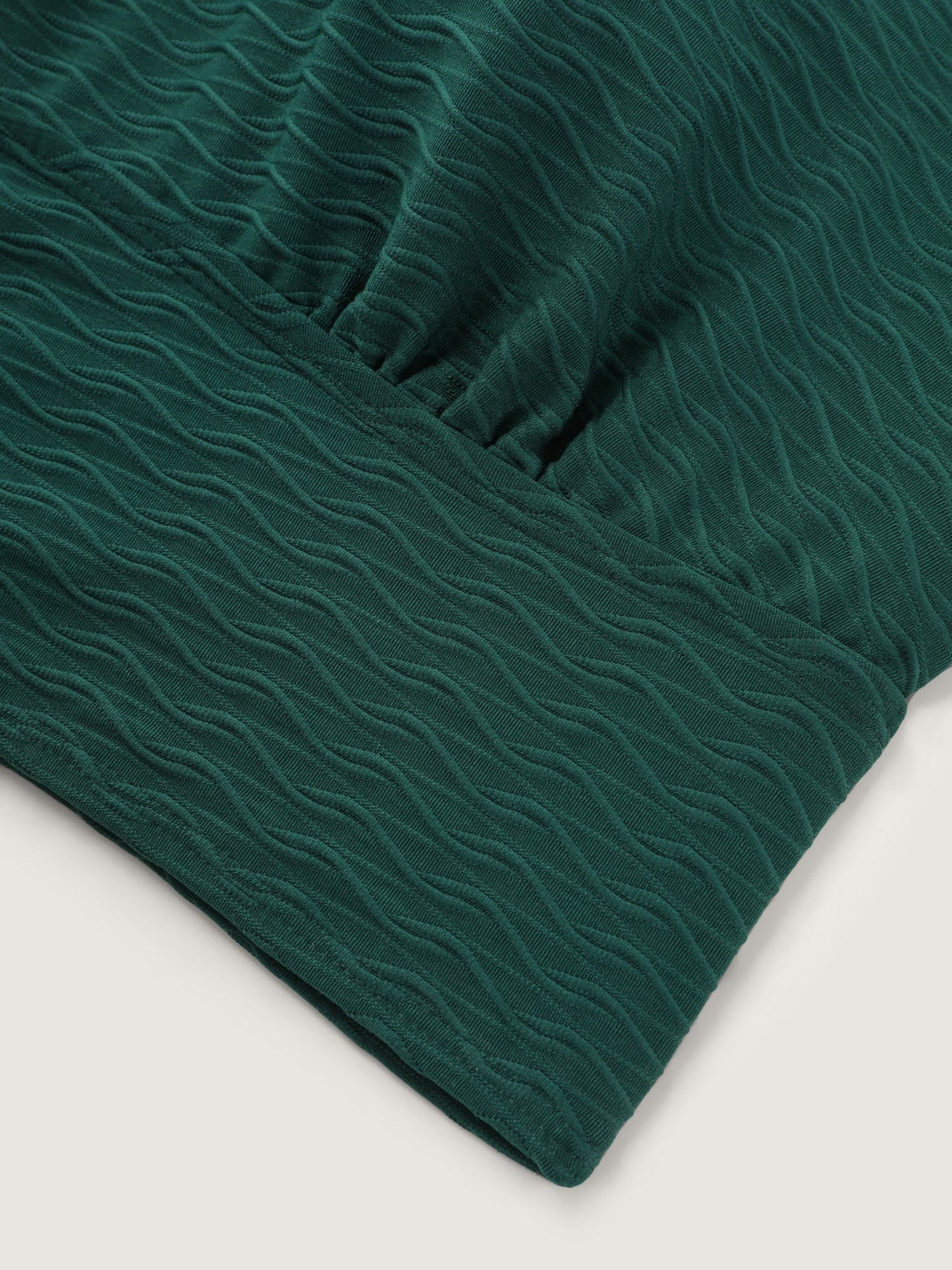 Textured Triangular Waist Swim Top