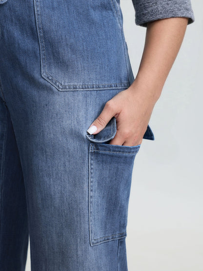 Supersoft Lace Detail Wide-Leg Jeans