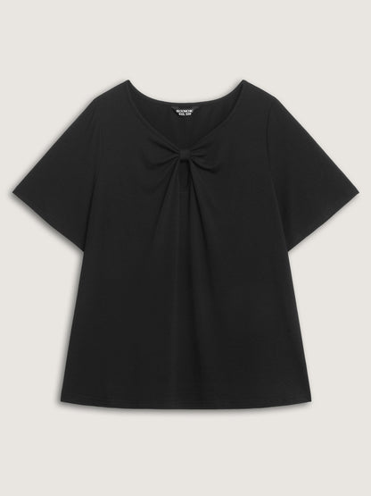 Supersoft Keyhole Neckline Drawstring T-Shirt