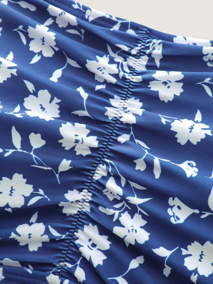 Ditsy Floral Ruched Empire Waist Swim Dress