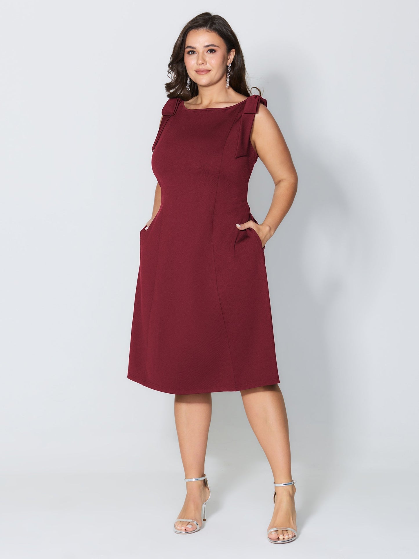 Shoulder Tie Sculpting Bodice Mini Dress