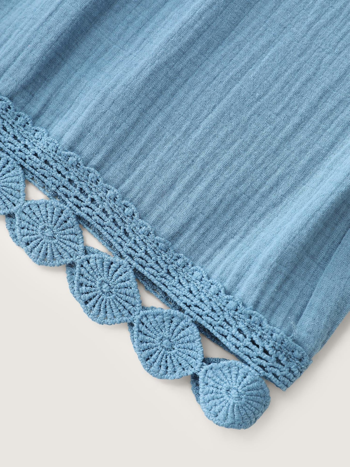 Pure Cotton Textured Lace Trim Shorts