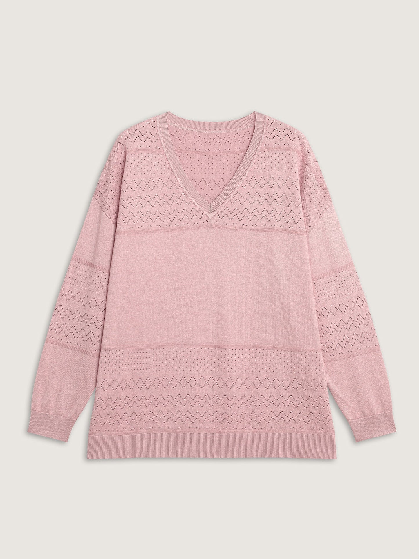 Supersoft Textured Eyelet Trim Pullover