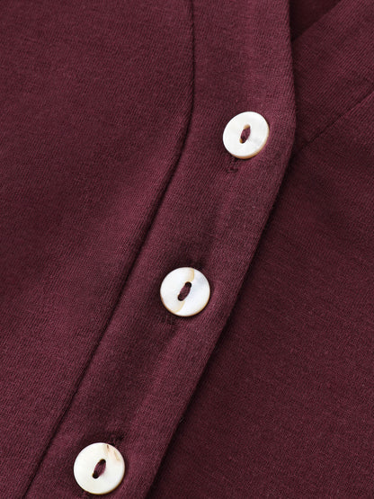 Colorblock Notched Collar Tiered T-Shirt