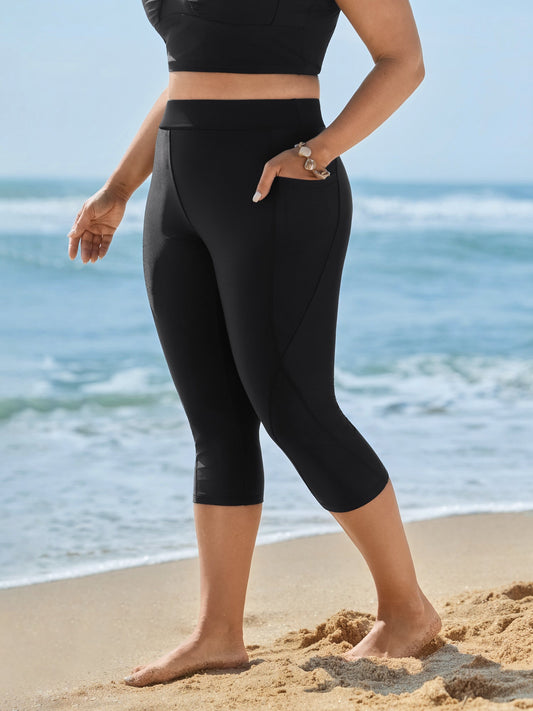 Pockets Side Flattering Design Swim Bottoms