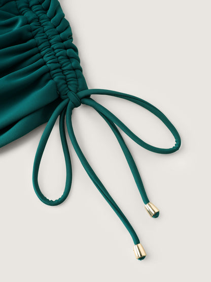 Water Drop Cut-Out Ruched Swim Top