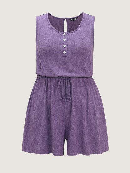 Supersoft Stretchy Drawstring Waist Lounge Jumpsuit