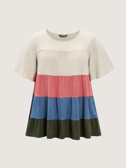 Supersoft Colorful Stripes A-Line Knit Top