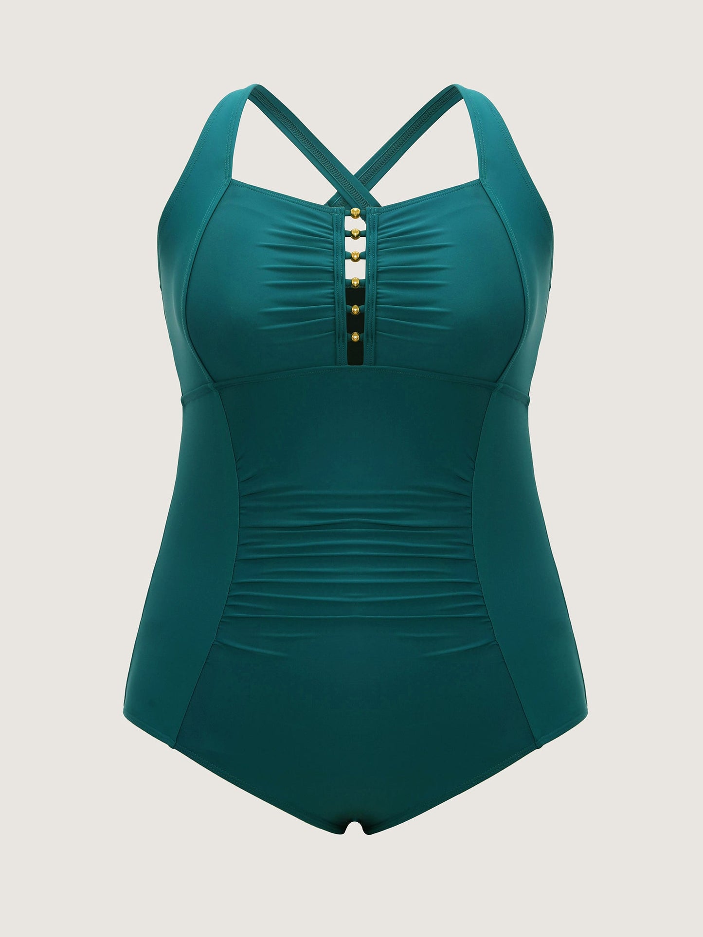 Ruched Adjustable Tummy-Control One-Piece Swimsuit
