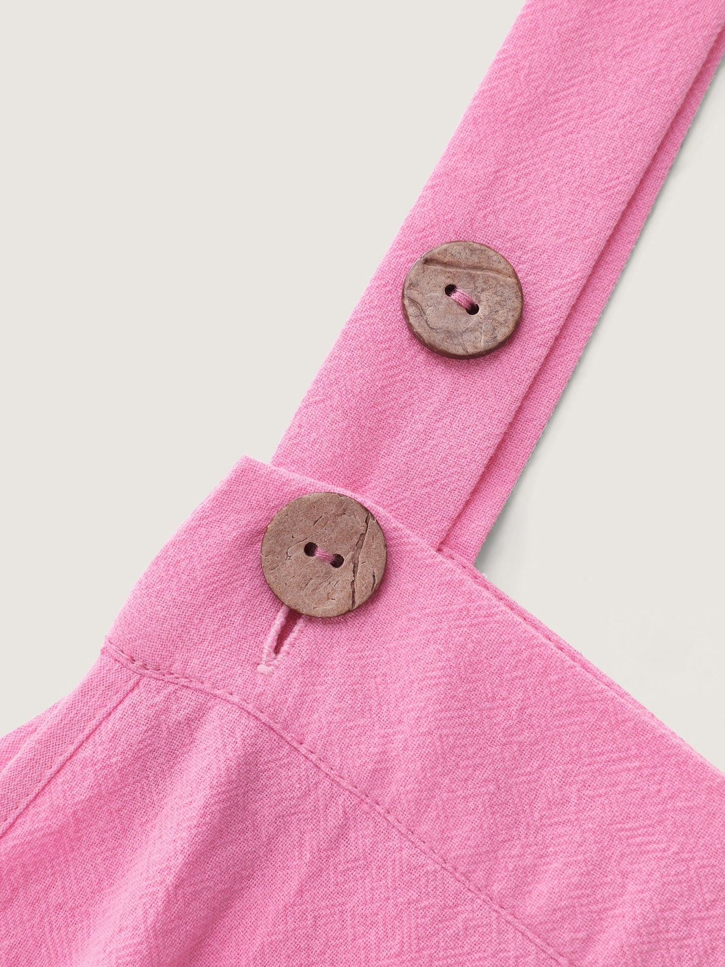 Pure Cotton Plain Adjustable Overall Jumpsuit