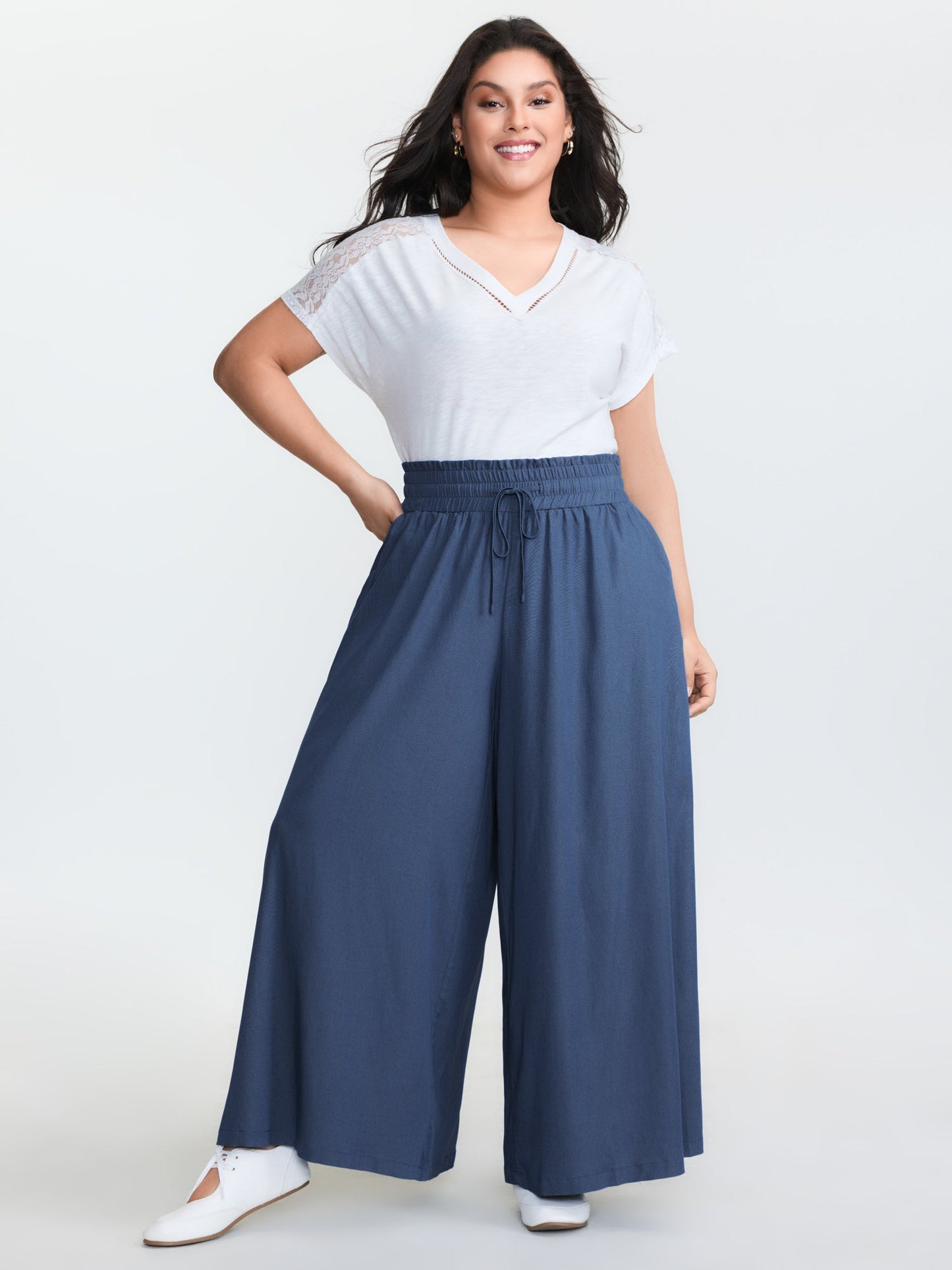 Supersoft Denim-Like Wide Leg Pants