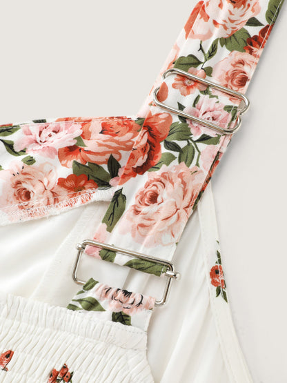 Cable Knit Floral Shirred Back Midi Dress